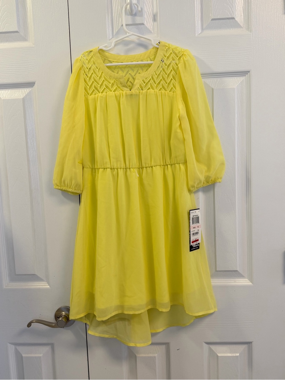 Sequin Hearts by My Michelle Girls Yellow Dress Size 10 NWT